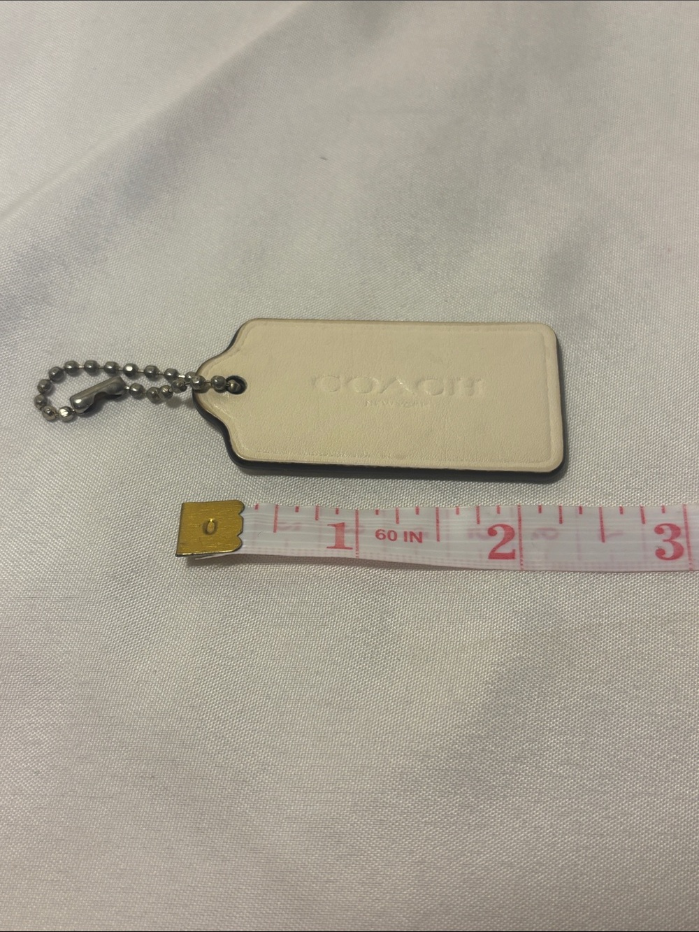 EUC Authentic Vintage Coach Leather Hangtag Charm – Ivory / Bone